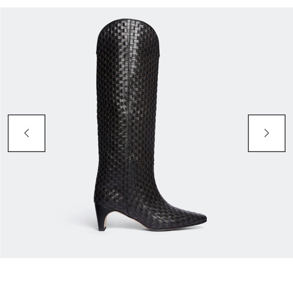 ISO Freda Salvador Lennox Black Woven Leather Knee-High Boots (Size 7) - Picture 1 of 1